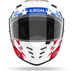 AIROH CONNOR NATION Full Face Motorcycle Helmets White Red Blue