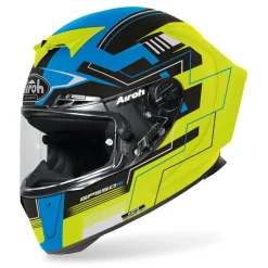 AIROH GP550 S CHALLENGE Full Face Motorcycle Helmets Blue Yellow Matte