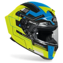 AIROH GP550 S CHALLENGE Full Face Motorcycle Helmets Blue Yellow Matte