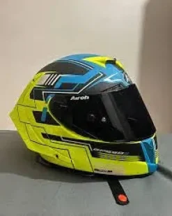 AIROH GP550 S CHALLENGE Full Face Motorcycle Helmets Blue Yellow Matte