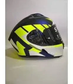 AIROH Spark Rise Full Face Motorcycle Touring Helmets Blue Yellow Matte