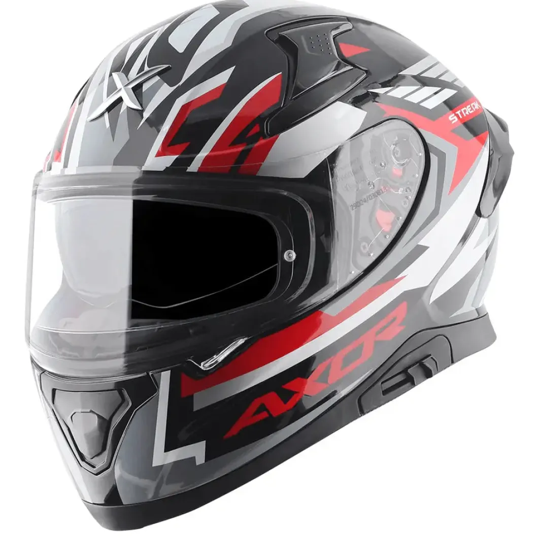 AXOR Helmets APEX STREAK CASCHI INTEGRALE NERO ROSSO