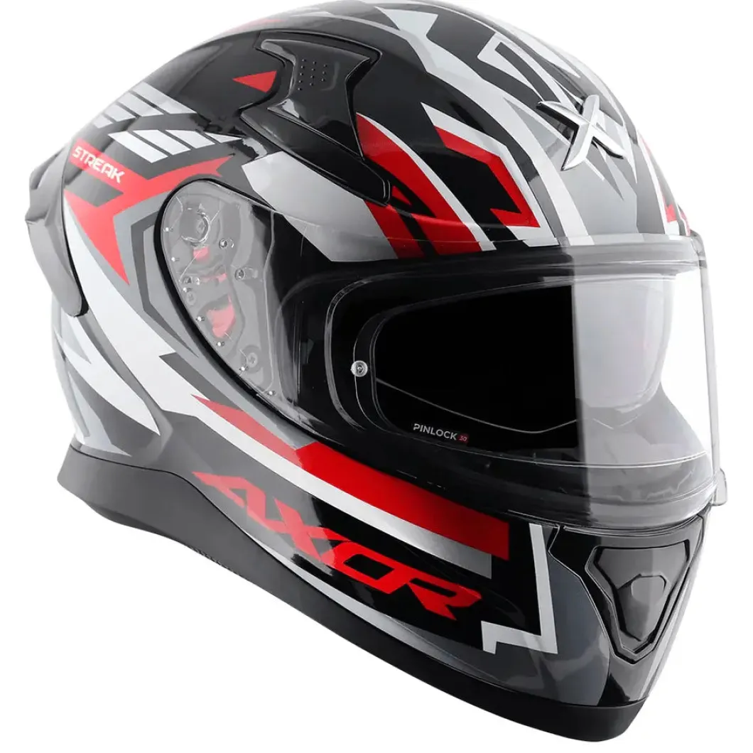 AXOR Helmets APEX STREAK CASCHI INTEGRALE NERO ROSSO