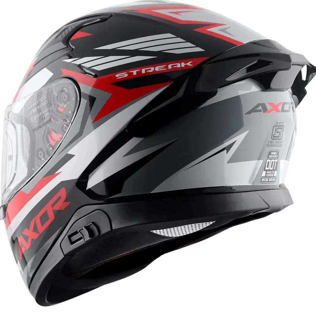 AXOR Helmets APEX STREAK CASCHI INTEGRALE NERO ROSSO