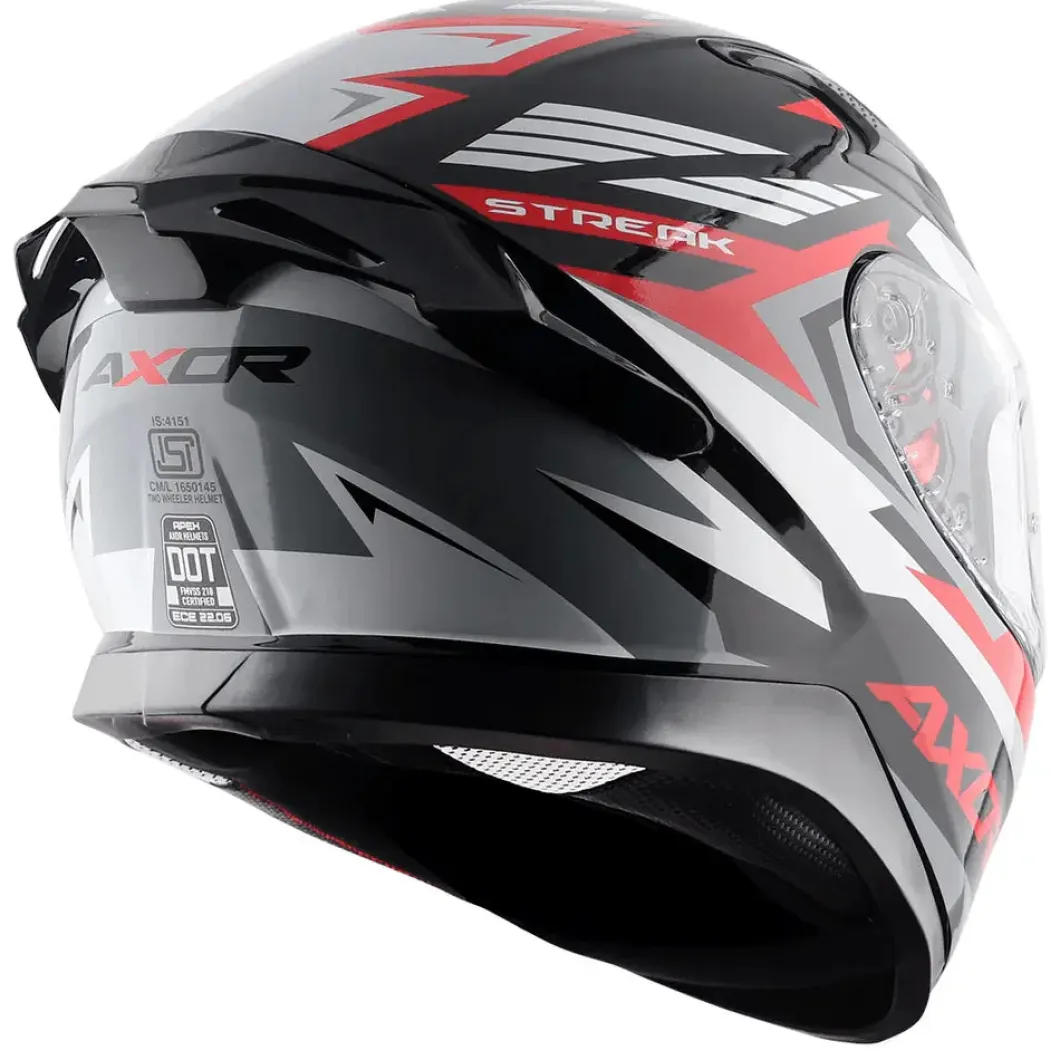 AXOR Helmets APEX STREAK CASCHI INTEGRALE NERO ROSSO