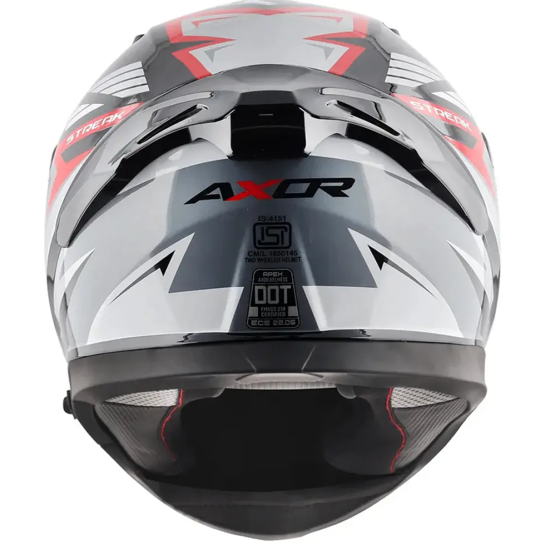 AXOR Helmets APEX STREAK CASCHI INTEGRALE NERO ROSSO