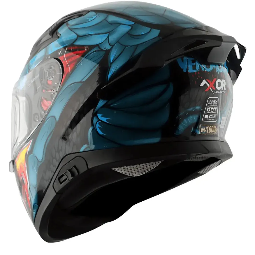 AXOR Helmets APEX VENOMOUS DV CASCHI INTEGRALE NERO BLU