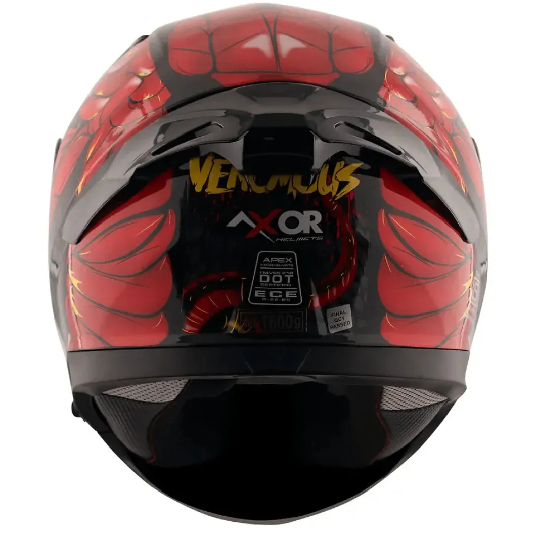 AXOR Helmets APEX VENOMOUS DV CASCHI INTEGRALE NERO ROSSO