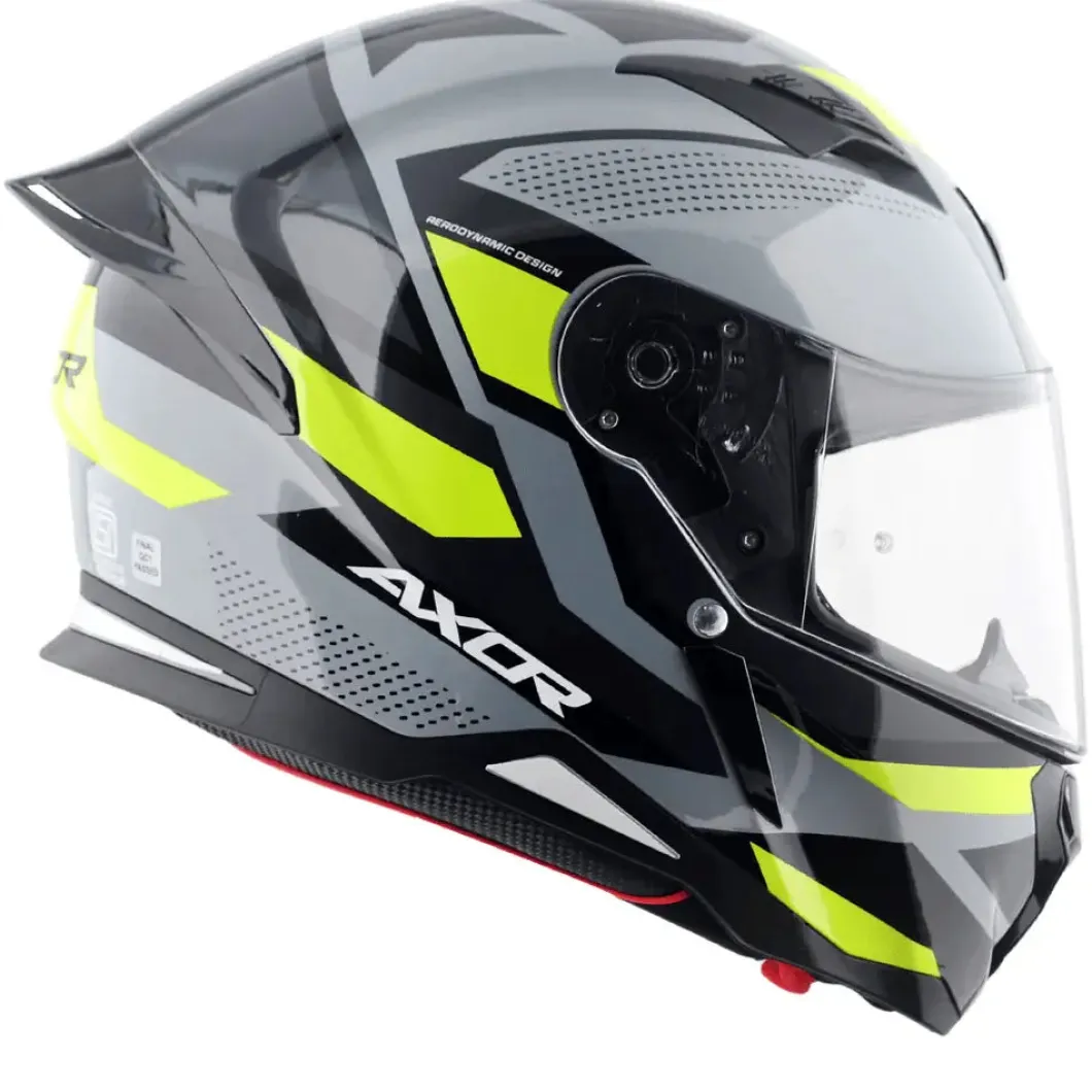 AXOR Helmets HUNTER CORNET CASCHI INTEGRALE NERO OPACO GIALLO FLUO