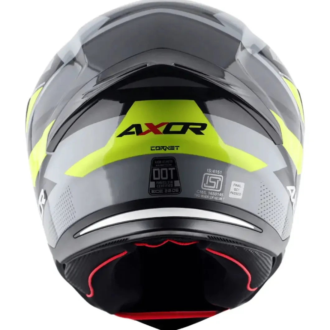 AXOR Helmets HUNTER CORNET CASCHI INTEGRALE NERO OPACO GIALLO FLUO