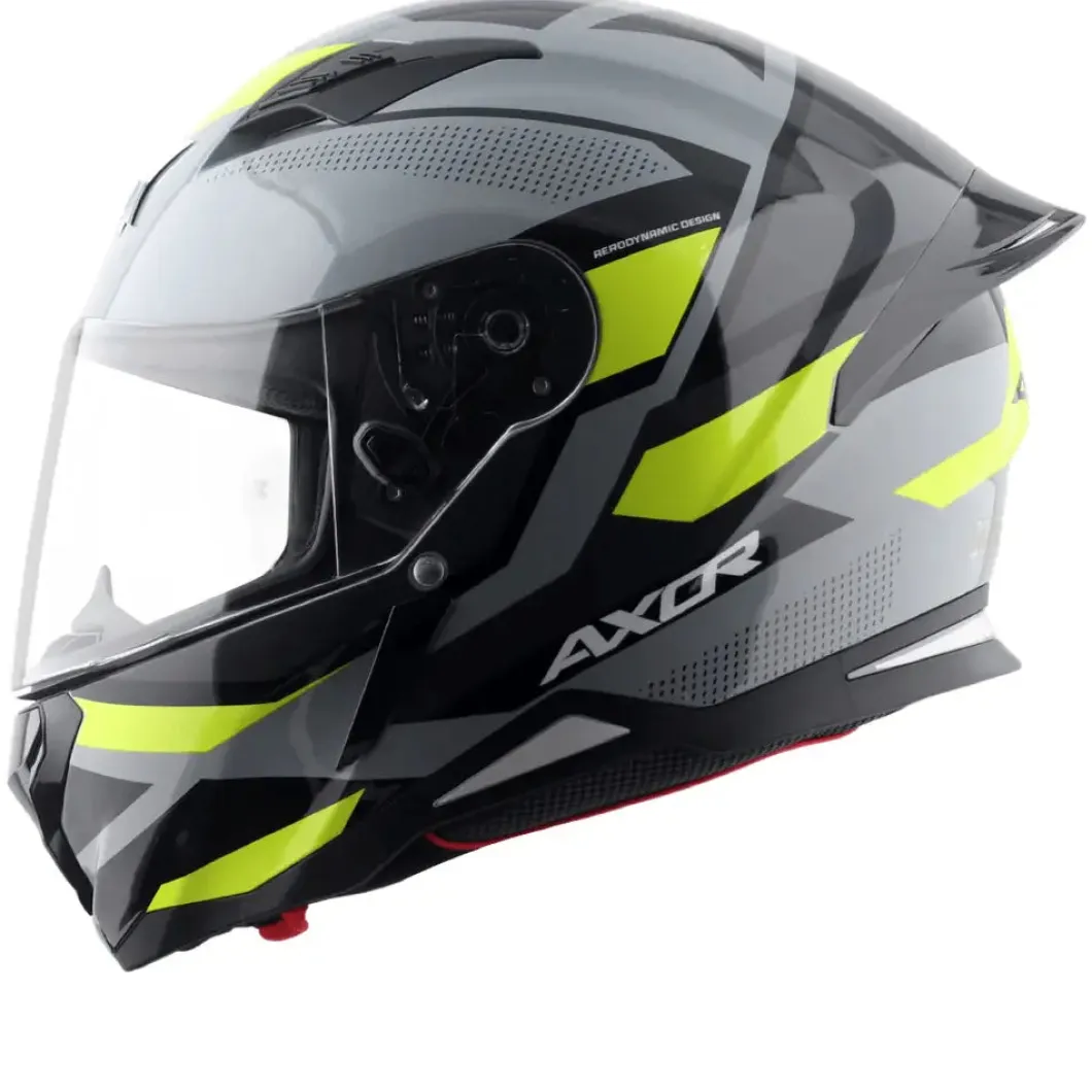 AXOR Helmets HUNTER CORNET CASCHI INTEGRALE NERO OPACO GIALLO FLUO