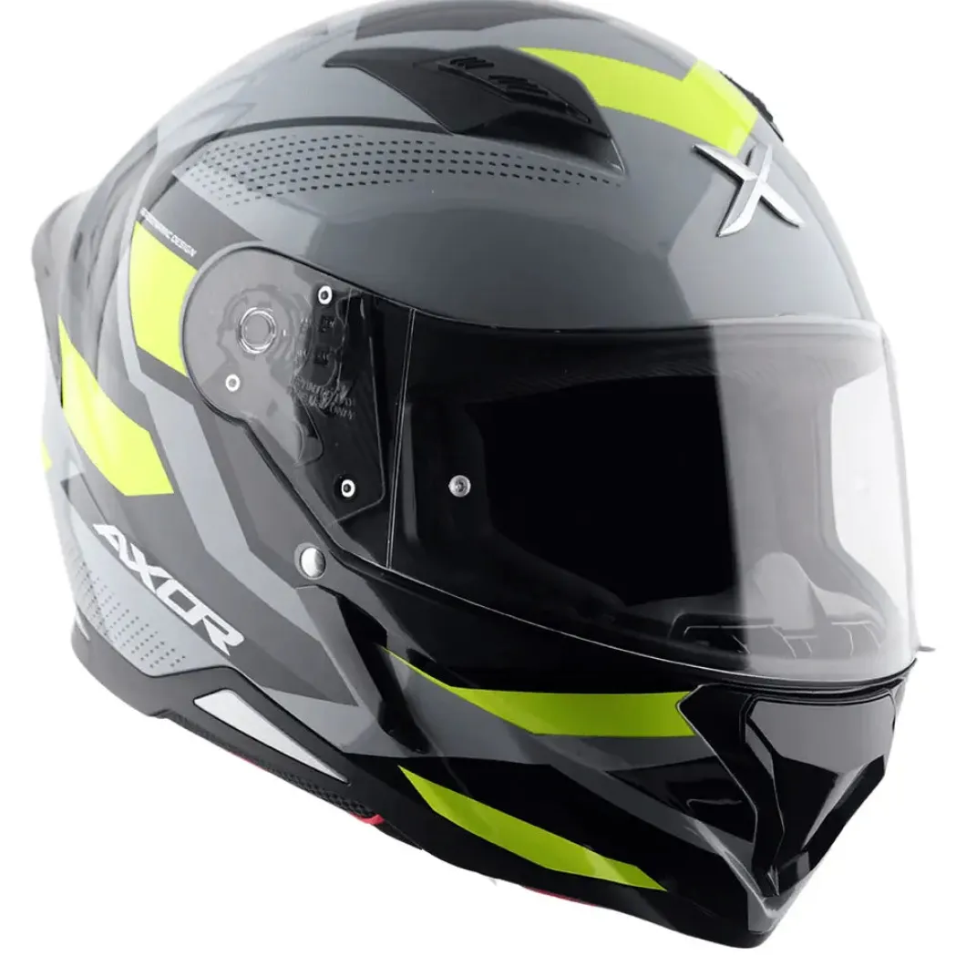 AXOR Helmets HUNTER CORNET CASCHI INTEGRALE NERO OPACO GIALLO FLUO