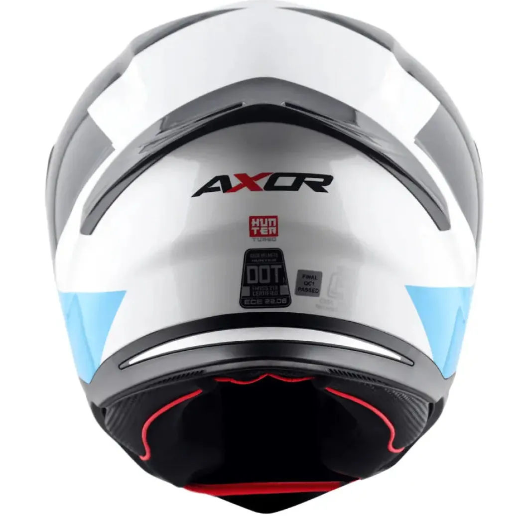 AXOR Helmets HUNTER TURBO CASCHI INTEGRALE BIANCO ROSSO