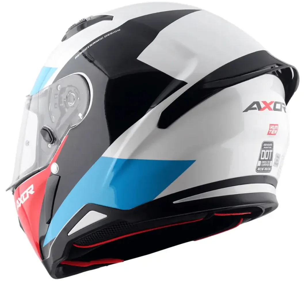AXOR Helmets HUNTER TURBO CASCHI INTEGRALE BIANCO ROSSO