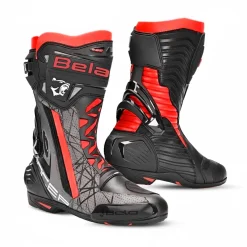 Bela Air Rider Racing Motorcycle Boots Black Grey Red