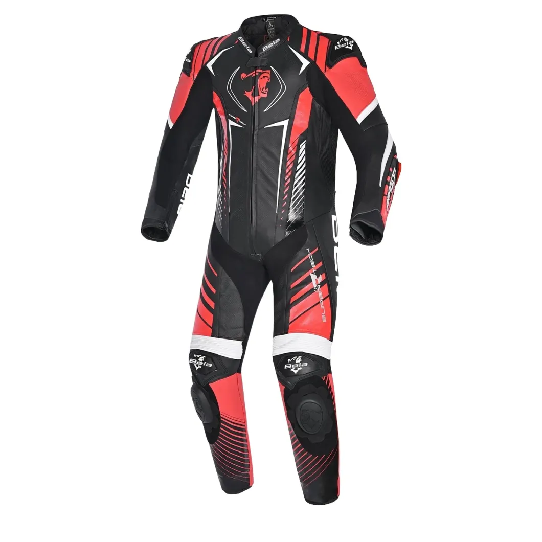 Bela Aragone Black/Red Full-Length Motorcycle Suit (1 PC)