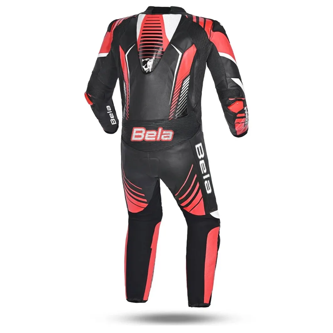 Bela Aragone Black/Red Full-Length Motorcycle Suit (1 PC)