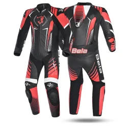Bela Aragone Black/Red Full-Length Motorcycle Suit (1 PC)