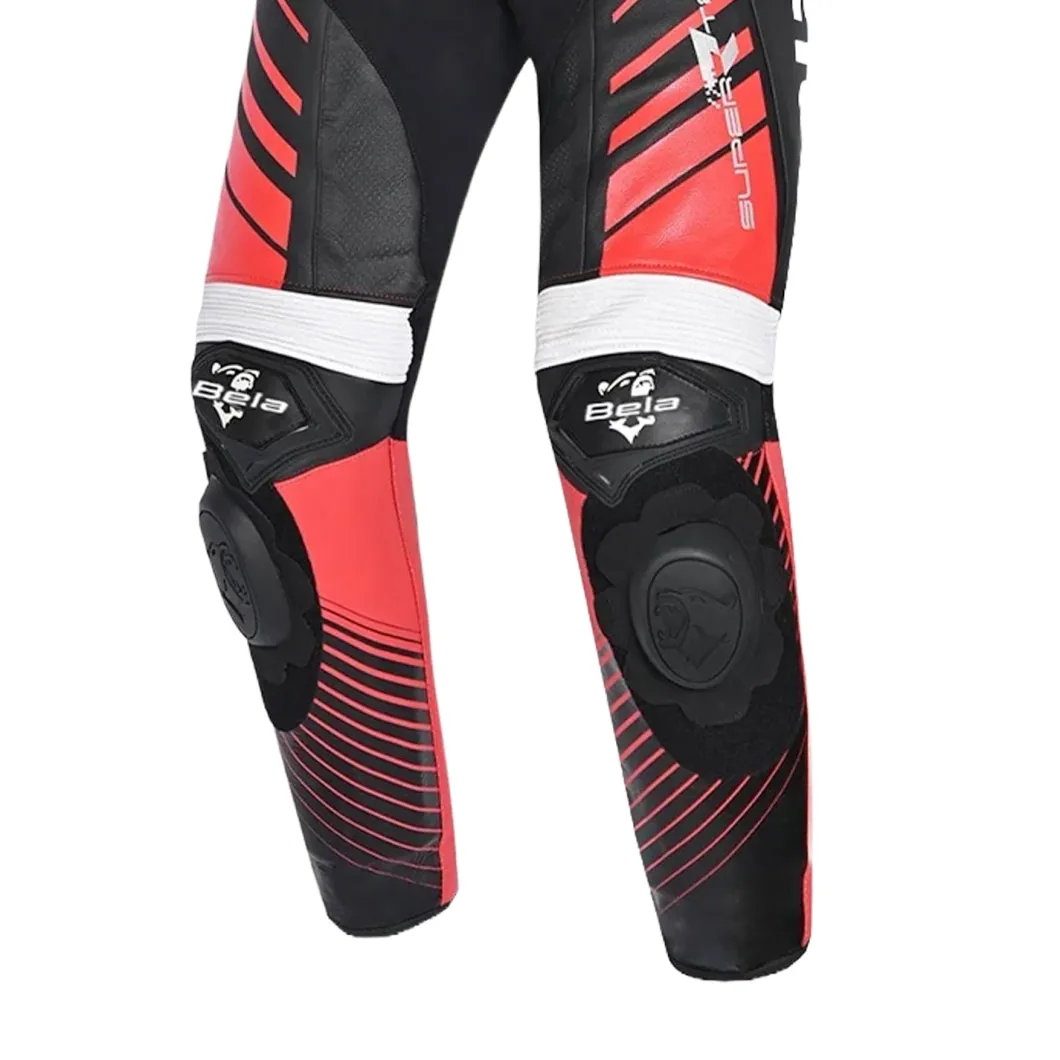 Bela Aragone Black/Red Full-Length Motorcycle Suit (1 PC)