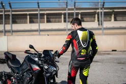 Bela Aragone Black/Red/Yellow Full-Length Motorcycle Suit (1 PC)