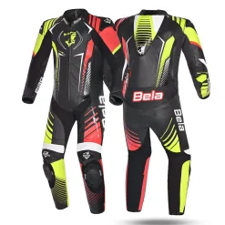 Bela Aragone Black/Red/Yellow Full-Length Motorcycle Suit (1 PC)