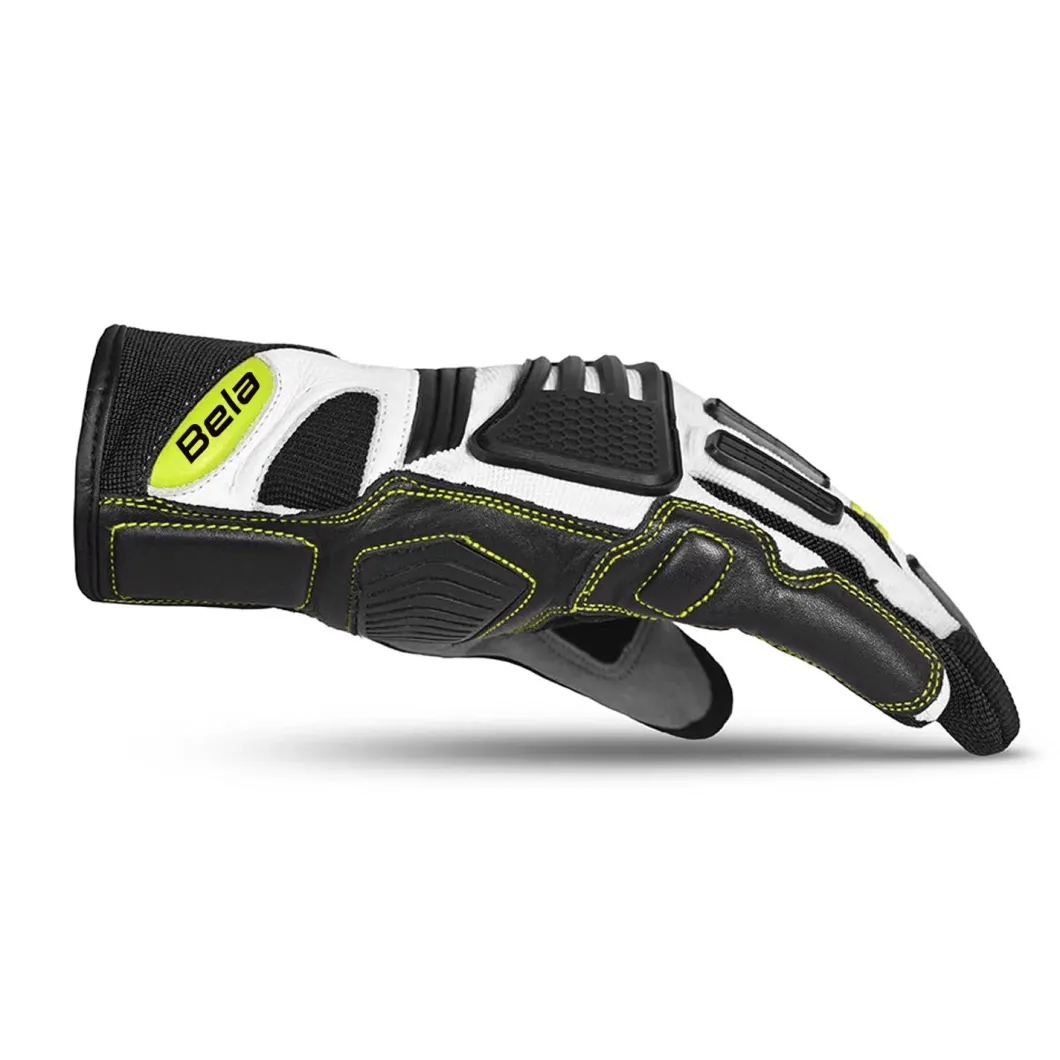 Bela Arizona Summer Gloves Black / White / Fluorescent Yellow