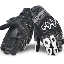 BELA ARMOUR PRO GUANTI DI MOTO UOMO CORTA NERO BLANCO