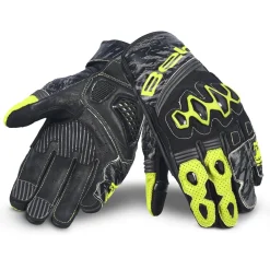 BELA ARMOUR PRO GUANTI DI MOTO UOMO CORTA NERO GIALLO FLUO