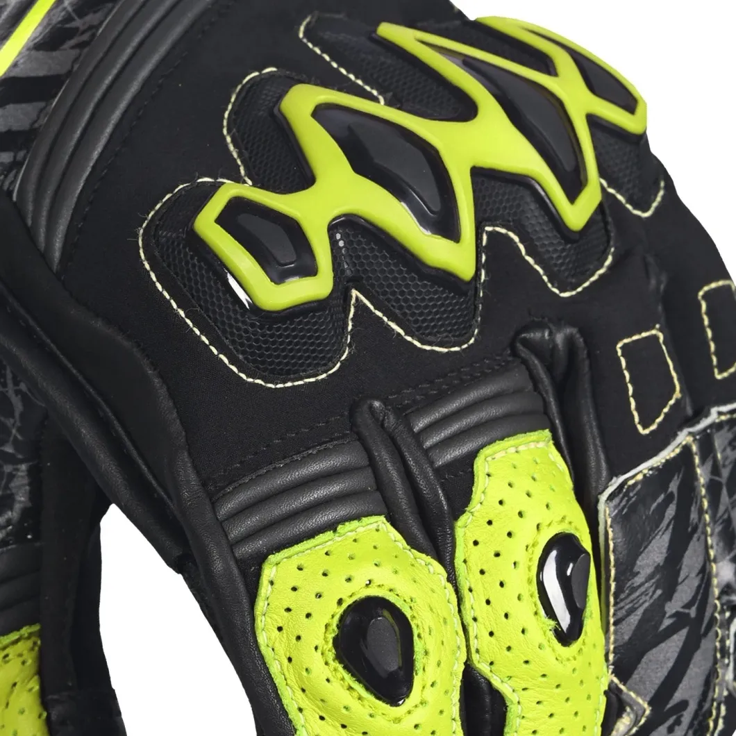 BELA ARMOUR PRO GUANTI DI MOTO UOMO CORTA NERO GIALLO FLUO