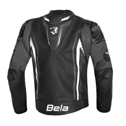 BELA BEAST MEN'S LEATHER JACKET BLACK ANTHIRA WHITE