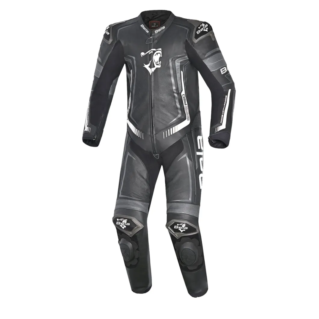 Bela Beast Motorcycle Suit Black/White/Dark Grey One-Piece Suit (1 Piece)