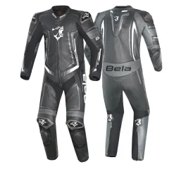 Bela Beast Motorcycle Suit Black/White/Dark Grey One-Piece Suit (1 Piece)