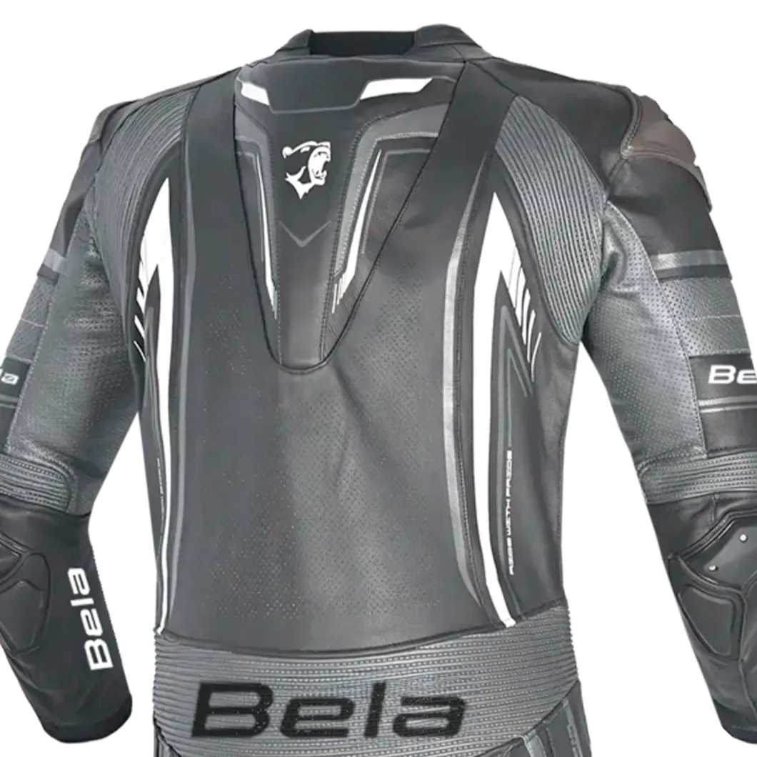 Bela Beast Motorcycle Suit Black/White/Dark Grey One-Piece Suit (1 Piece)
