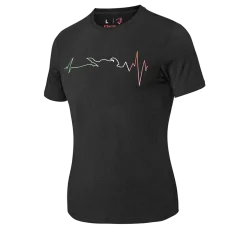 Bela Black Heartbeat ECG T-Shirt ITALY Women