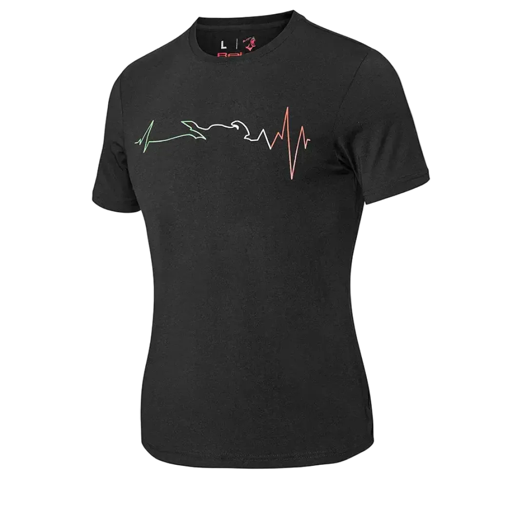 Bela Black Heartbeat ECG T-Shirt ITALY Women