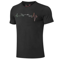 Bela Black Heartbeat ECG T-Shirt Italy Men