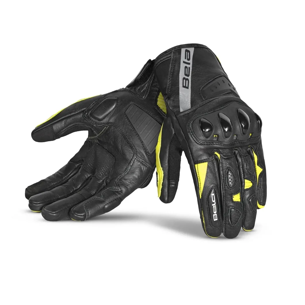 BELA Blast Winter Leather Gloves Black/Yellow