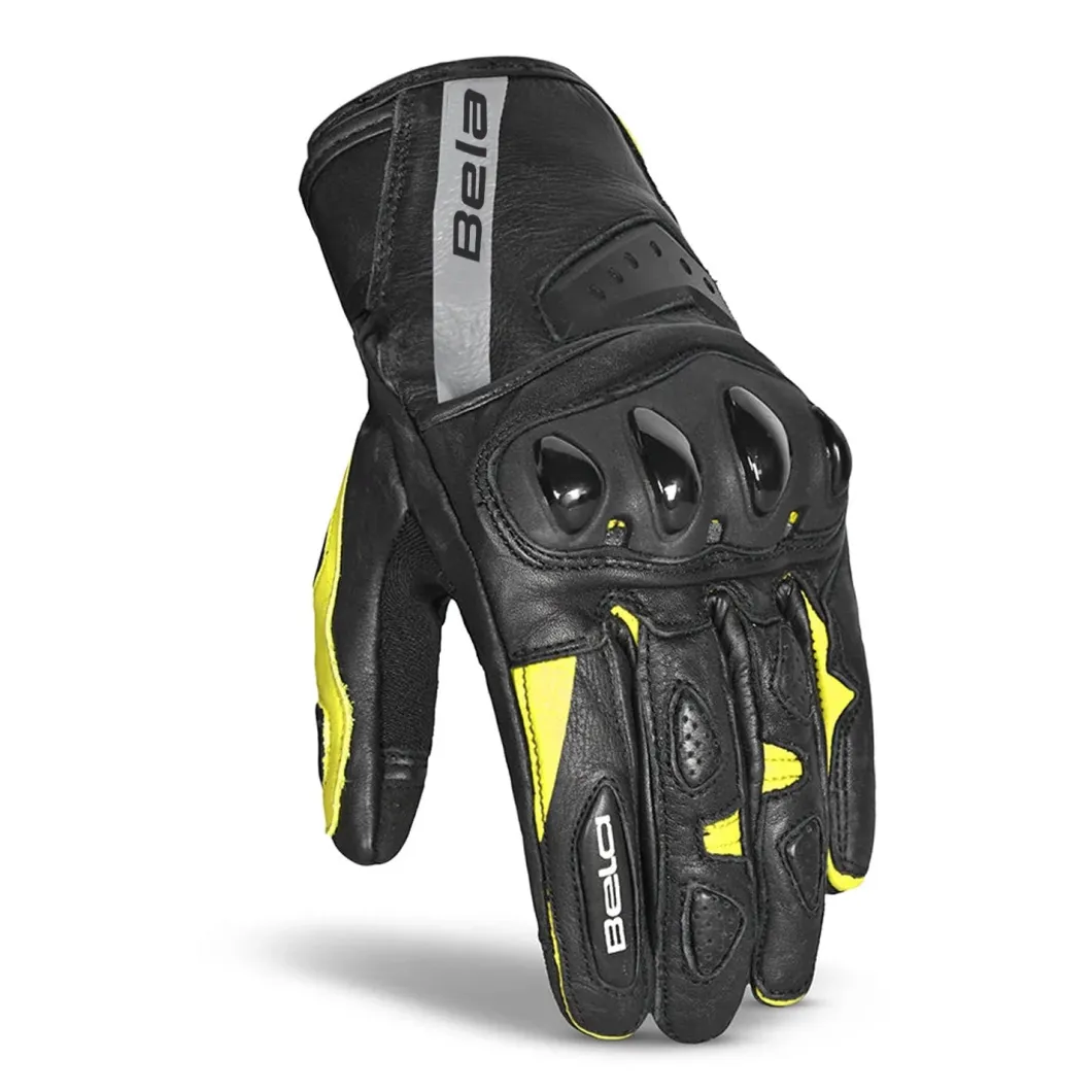 BELA Blast Winter Leather Gloves Black/Yellow