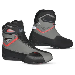 BELA BLAZE MAN LEATHER MOTORCYCLE BOOTS BLACK GREY RED