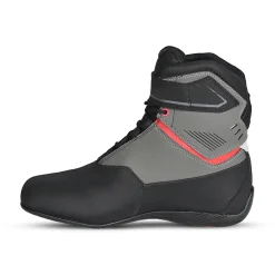 BELA BLAZE MAN LEATHER MOTORCYCLE BOOTS BLACK GREY RED