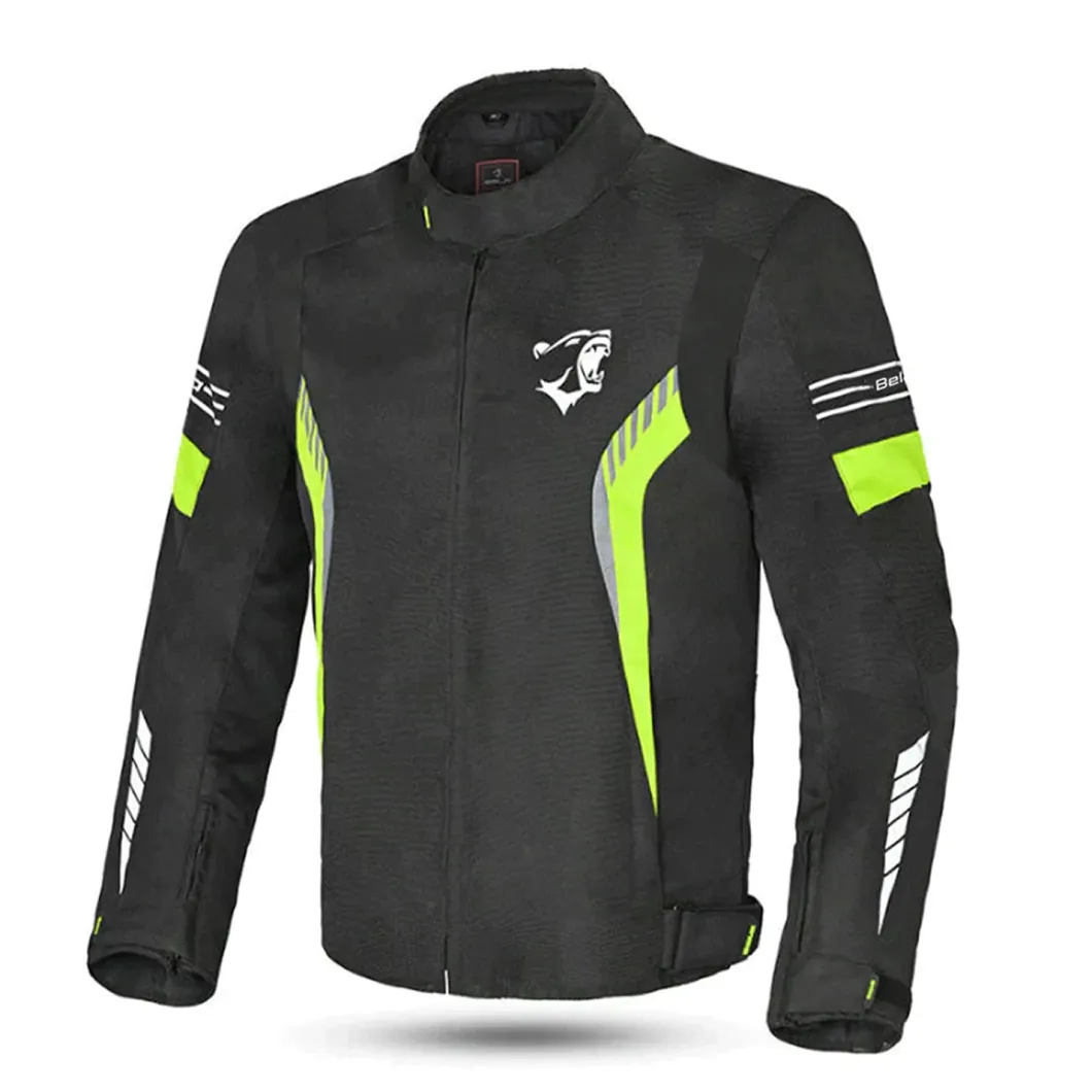 Bela Bradley Motorcycle Jacket Black/Fluorescent Yellow