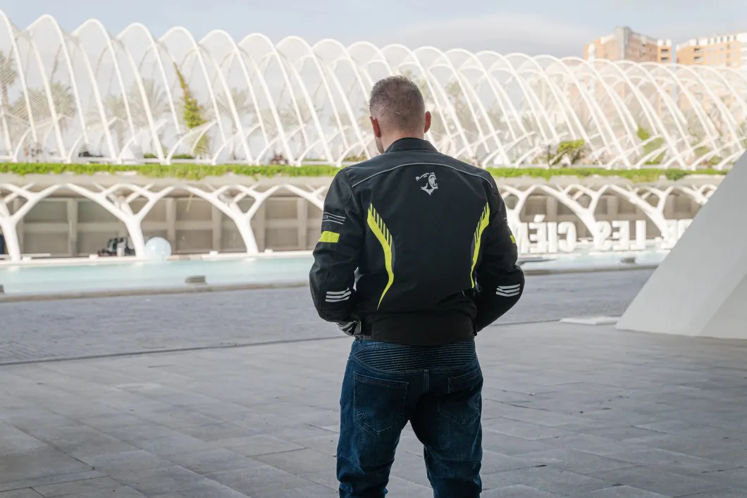 Bela Bradley Motorcycle Jacket Black/Fluorescent Yellow