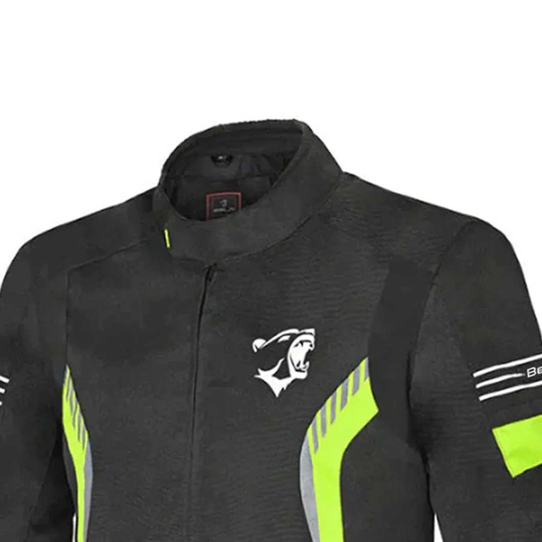 Bela Bradley Motorcycle Jacket Black/Fluorescent Yellow