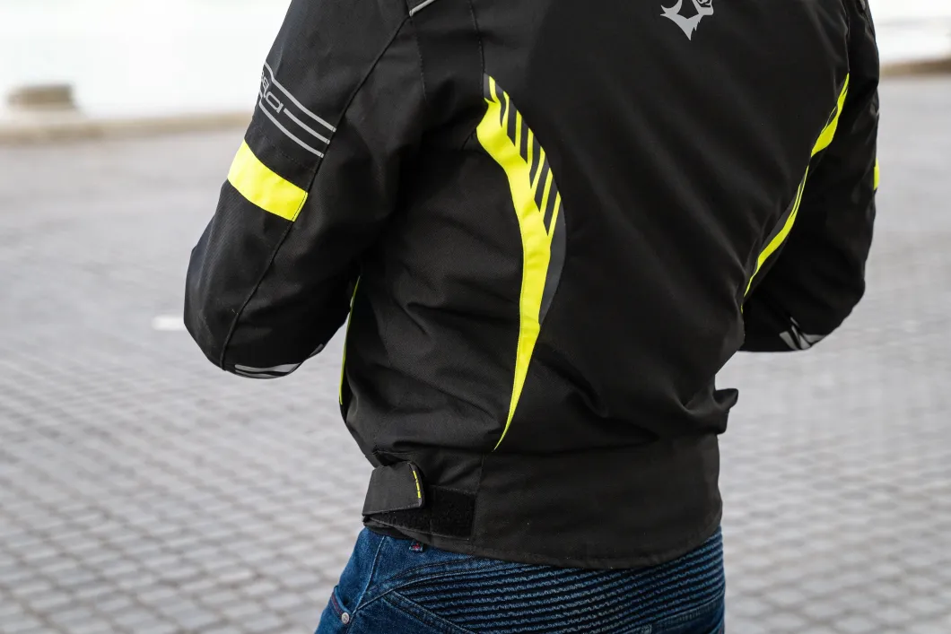 Bela Bradley Motorcycle Jacket Black/Fluorescent Yellow
