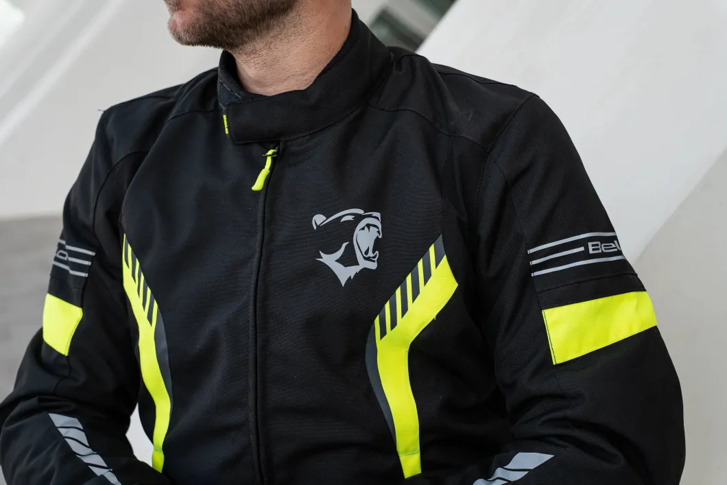Bela Bradley Motorcycle Jacket Black/Fluorescent Yellow