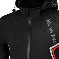 Bela Breeze Men's Softshell Jacket Removable Hood Black/Red
