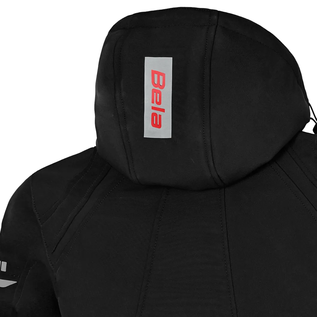 Bela Breeze Men's Softshell Jacket Removable Hood Black/Red