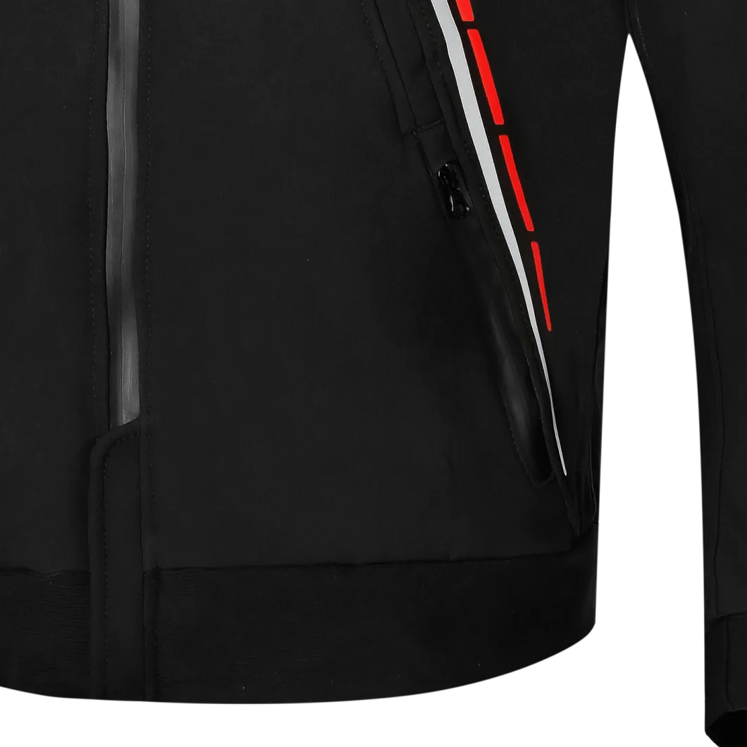 Bela Breeze Men's Softshell Jacket Removable Hood Black/Red
