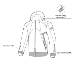 Bela Breeze Men's Softshell Jacket Removable Hood Black/Red
