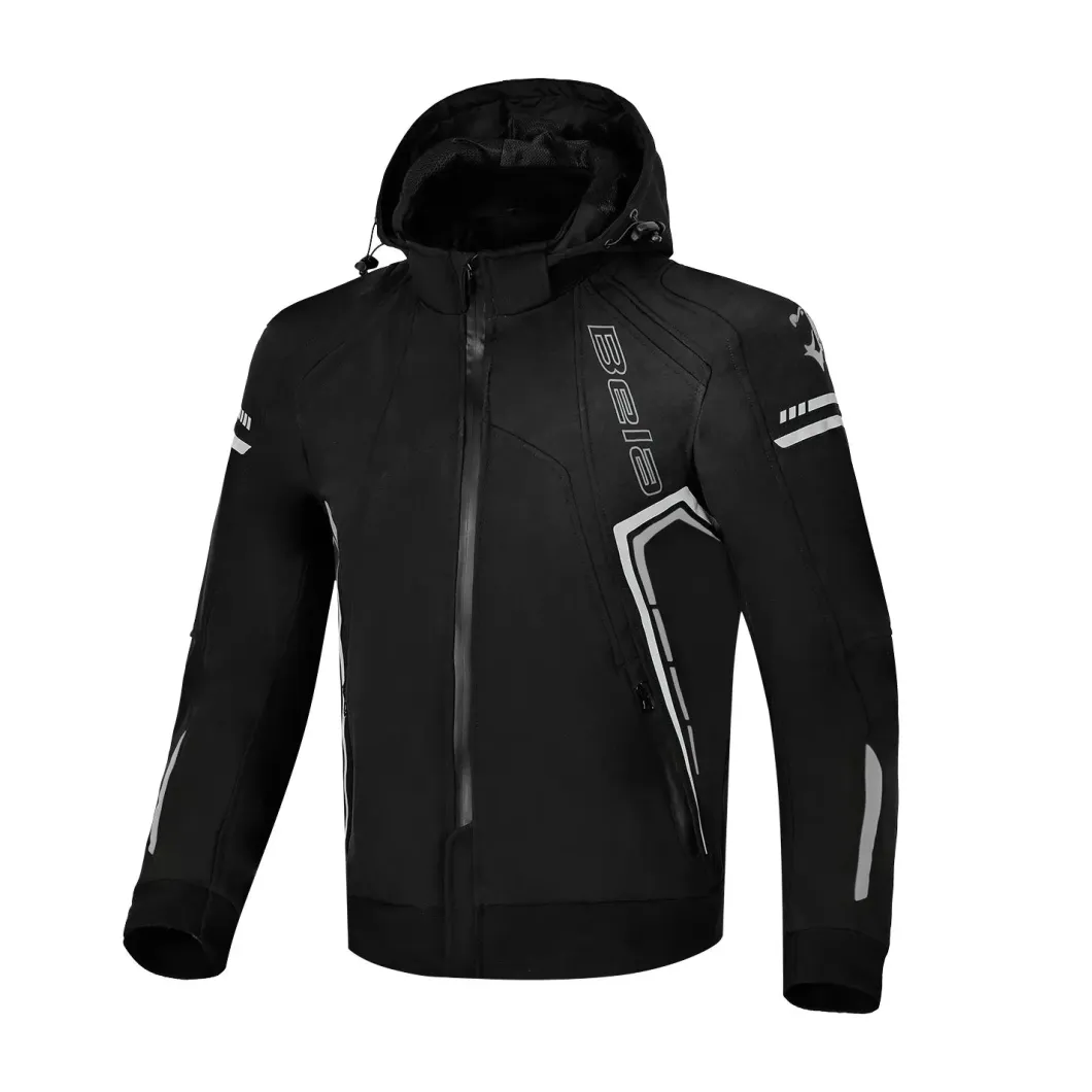 Bela Breeze Men's Softshell Jacket Removable Hood Black/Grey